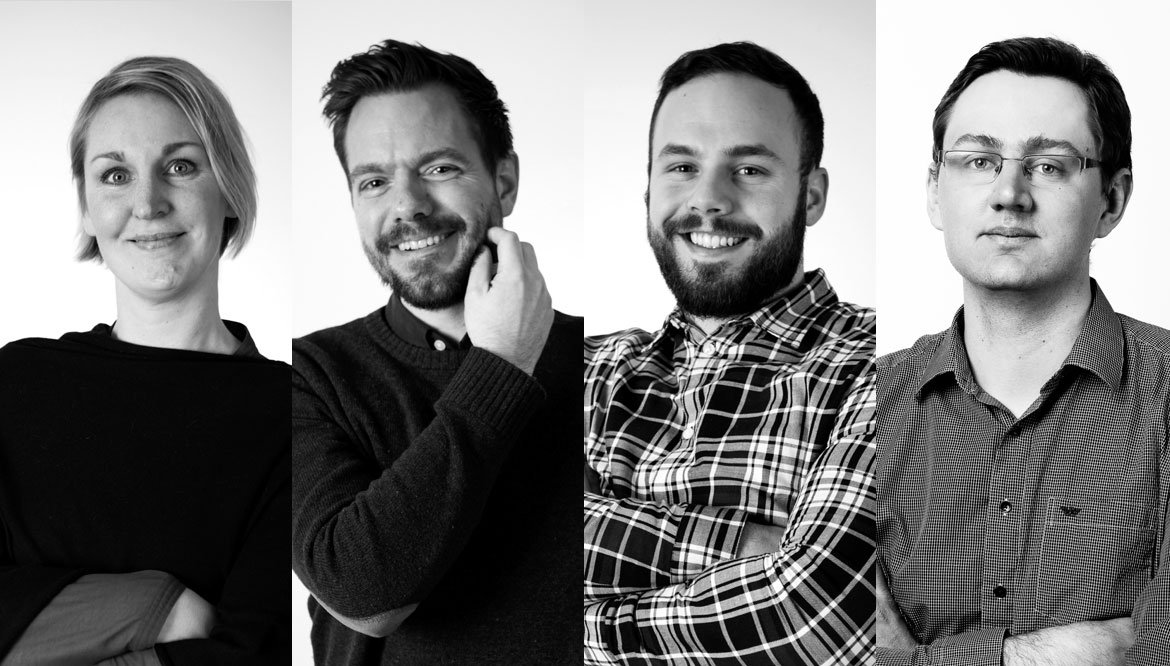 Nya anställda på Triggerfish - Malin, Ivan, Panos och Anton