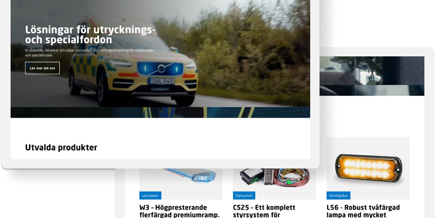 2 webbsidor på Standby groups webbplats