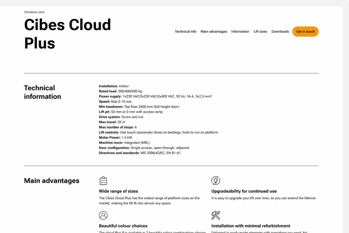 sida från cibes webbplats