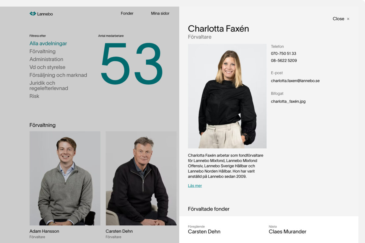 2 webbsidor för Lannebo