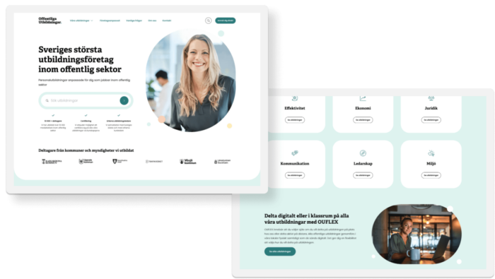 2 sidor av offentliga utbildningar hemsida