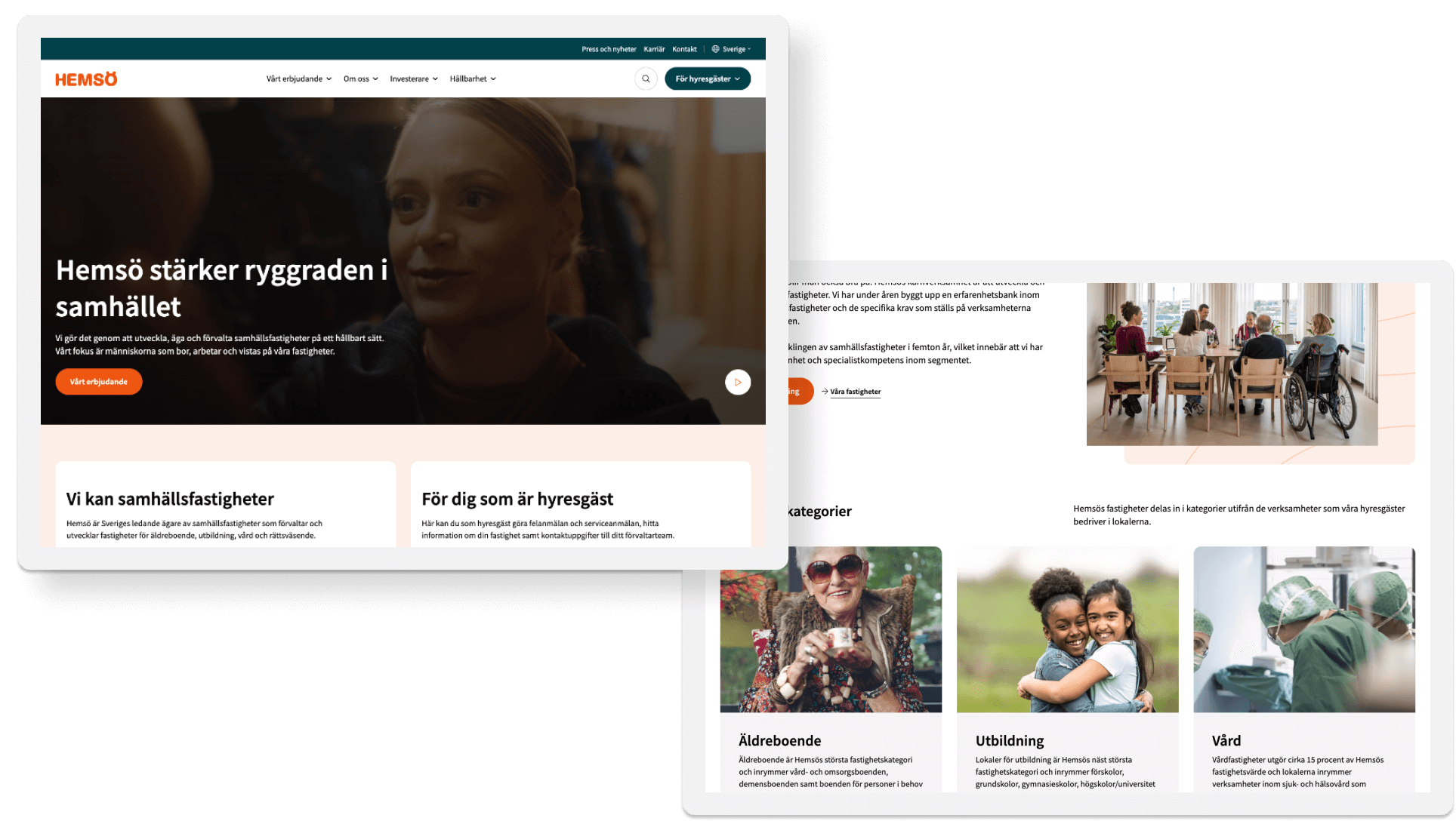 2 sidor av hemsös hemsida
