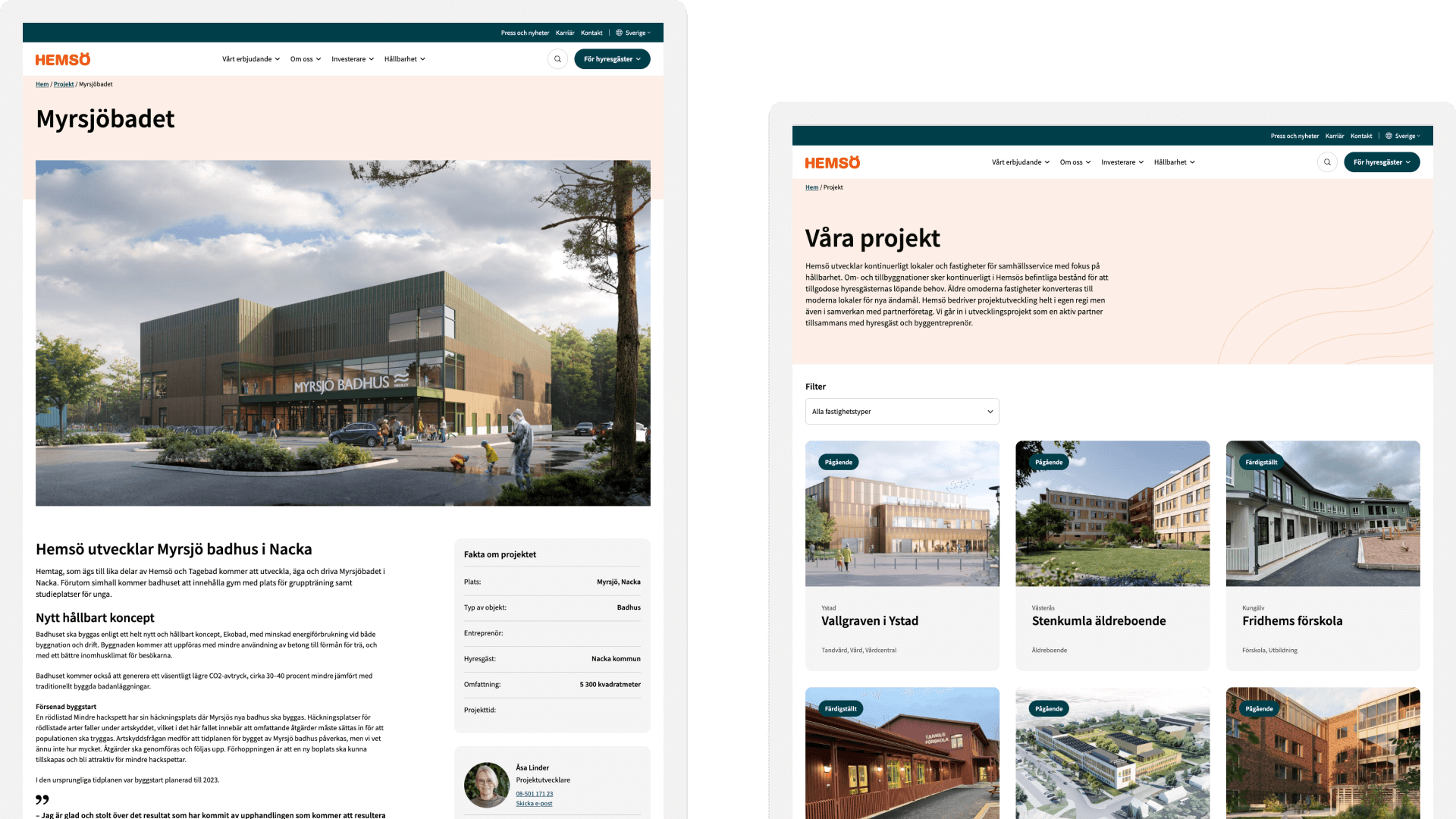 2 sidor av hemsös hemsida