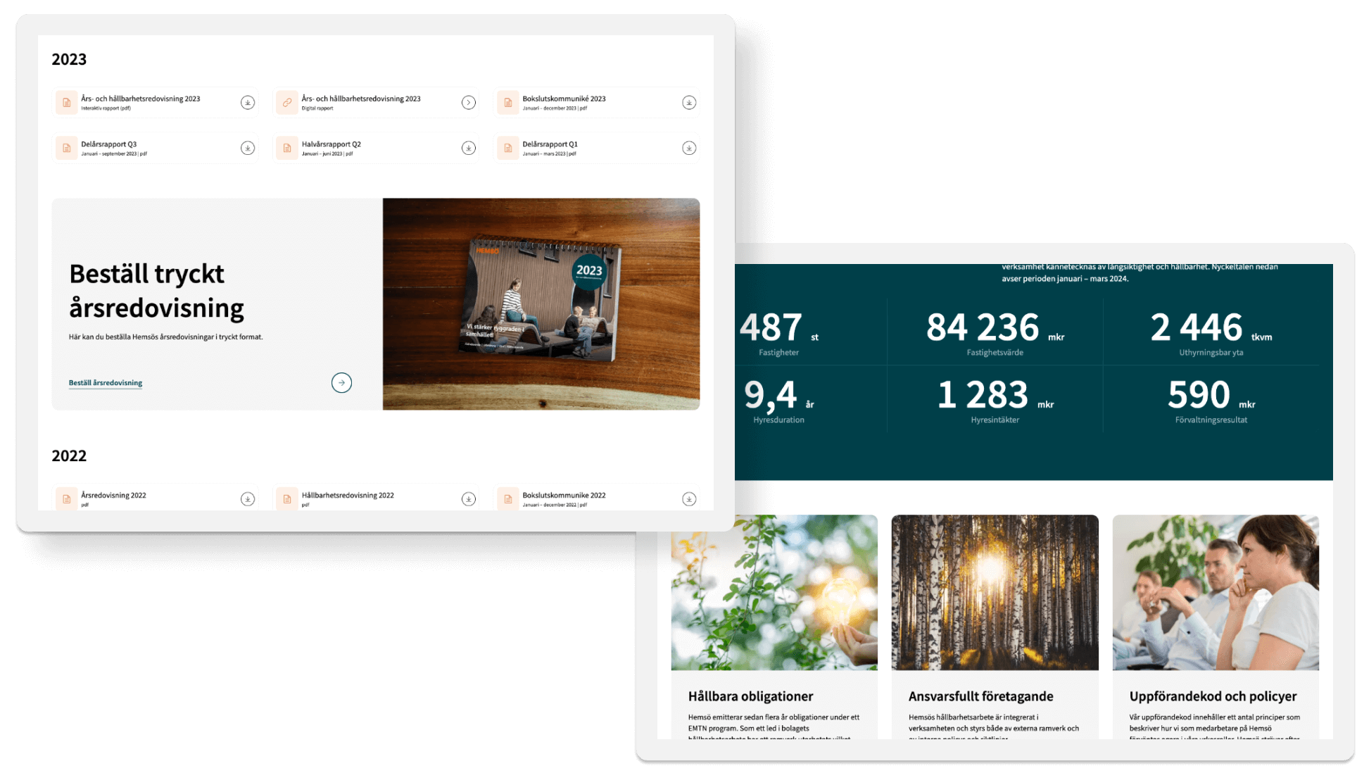 2 sidor av hemsös hemsida