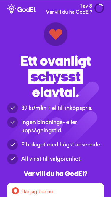 Uppdrag för GodEl signup