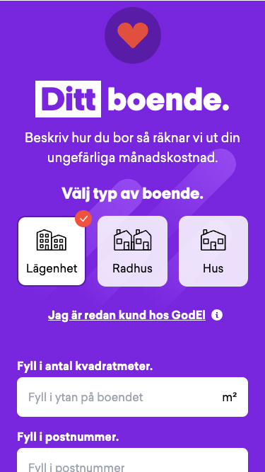 Uppdrag för GodEl signup